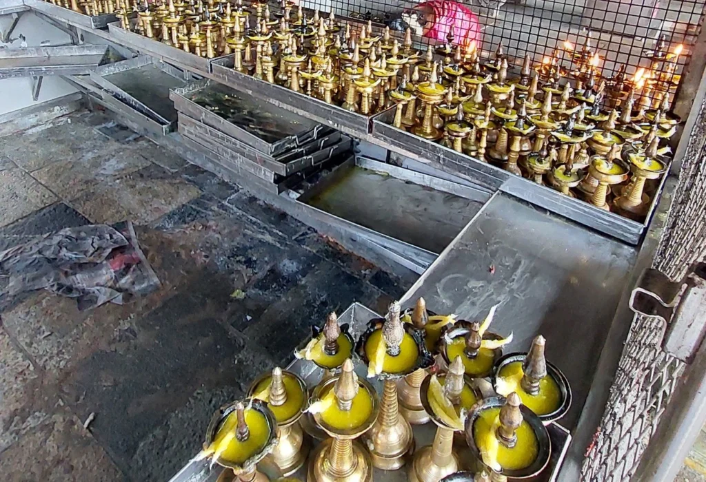 Mookambika temple ghee lamp offering