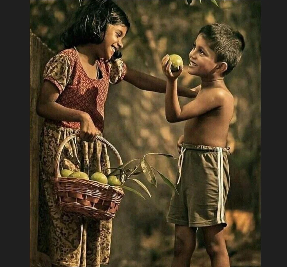 Childhood Sweet Memories mango eating